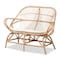 Baxton Studio Jayden Bohemian White Fabric Upholstered and Natural Brown Finished Rattan 5-Piece Living Room Set 205-12693-12694-12695 - alternate 10